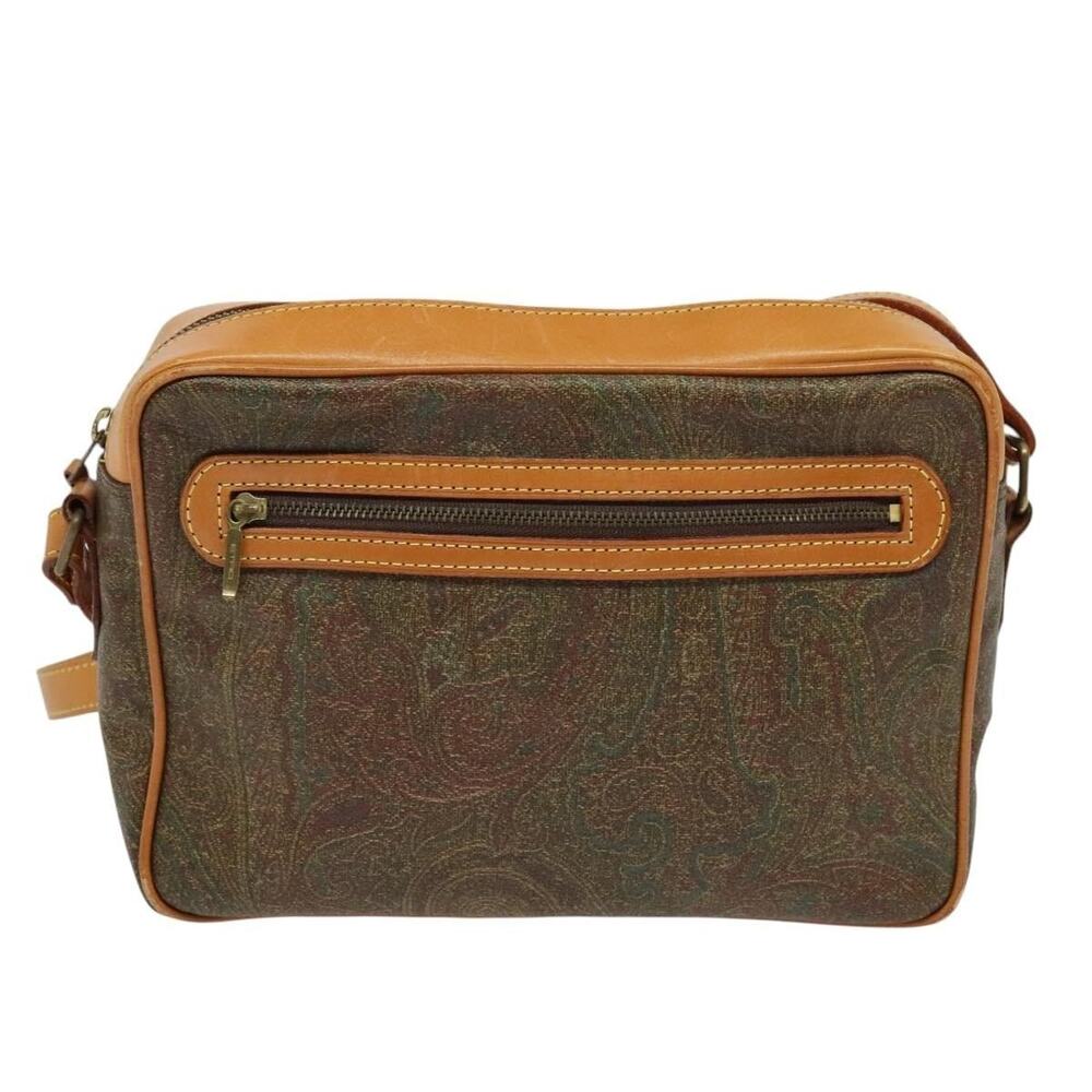 Etro Coated Canvas Paisley Shoulder Bag Brown